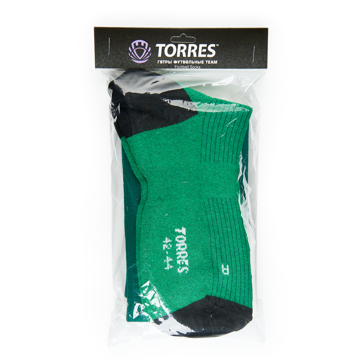 Гетры футб.TORRES Sport Team, FS1108-08-31-34, р.31-34, ТЕМНО-ЗЕЛЕН, хлопок, полиэстер,эластан