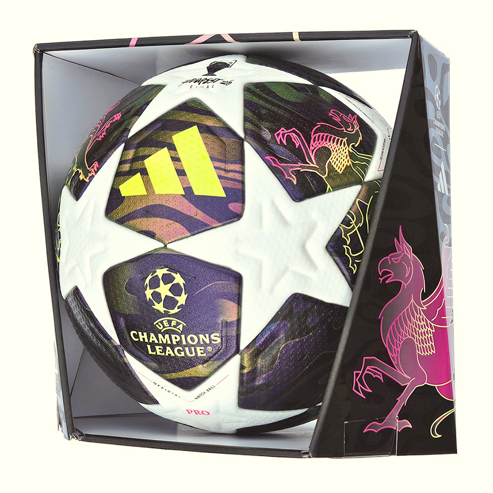 Мяч футб. ADIDAS UCL Finale PRO, JX9077,р.5, 32п, FIFA Quality PRO, ПУ, термосш, бело-фиолет