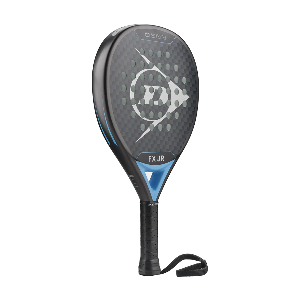 Ракетка для падела Dunlop FX Jr, 10370738, для юниоров, гибрид, графит, черно-голубой