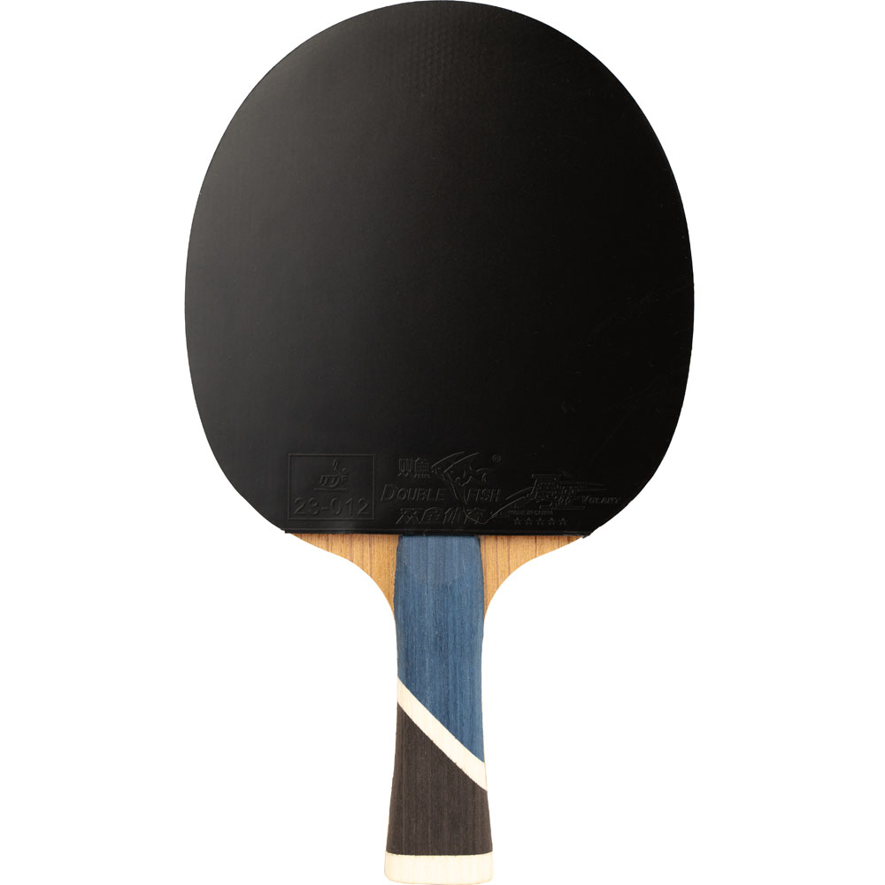 Ракетка для н/т DOUBLE FISH 5A+C, для продвин, ITTF Appr, накл. 2,1 мм, конич. ручка+ 2 мяча V40+мм