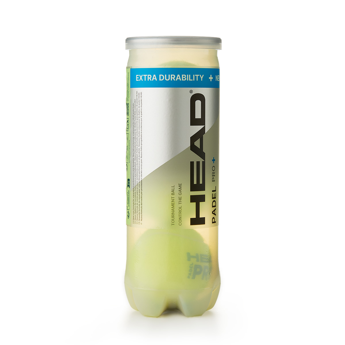 Мяч для падела HEAD Padel Pro+, 540203, уп.3 шт, FIP Approved, войлок,нат.резина,желтый