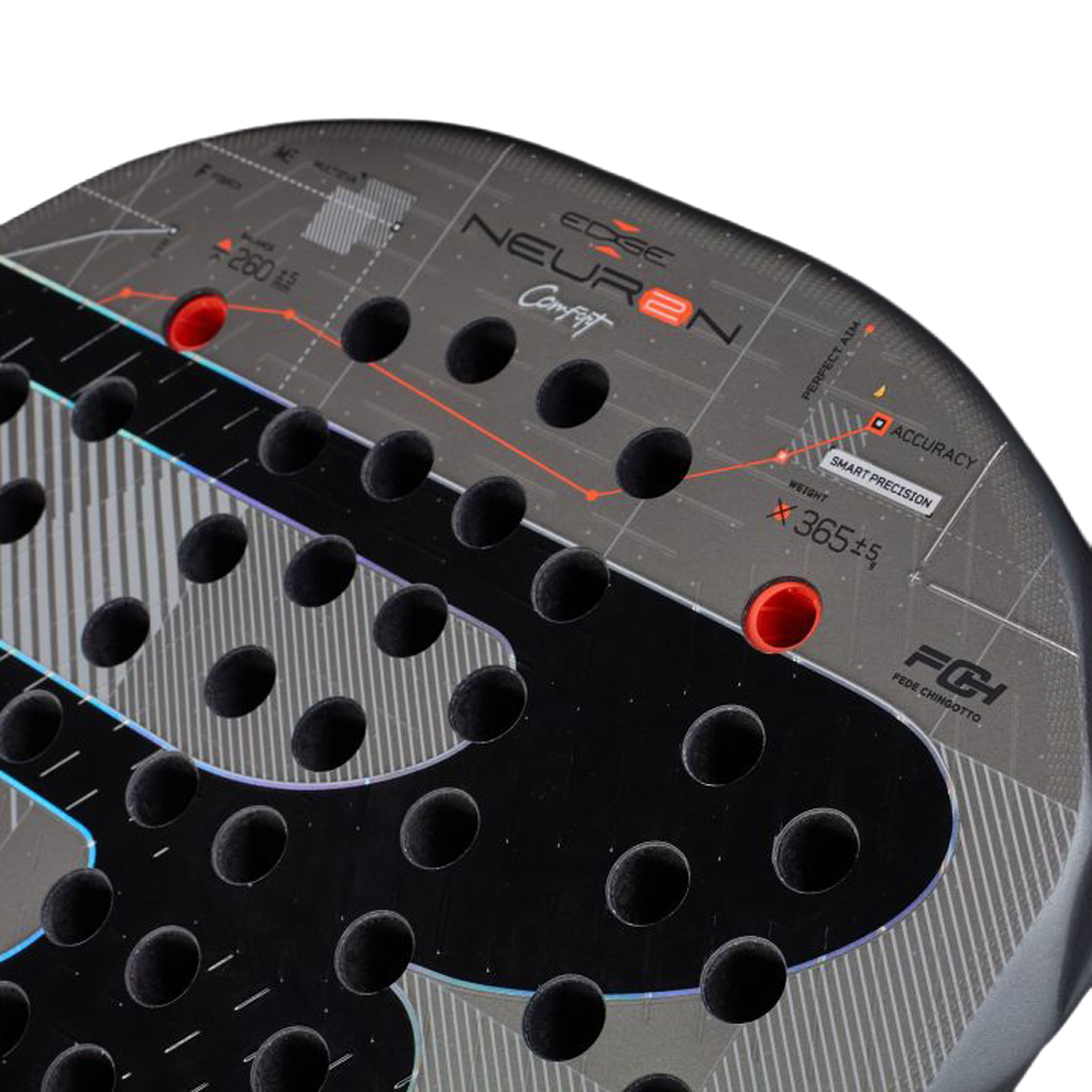 Ракетка для падела BULLPADEL Neuron 02 Comfort 27, 497243,для продв.игр., стекловолокно,карбон, сер.