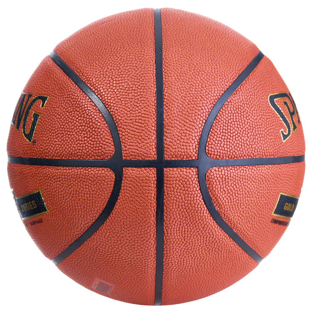 Мяч баск. SPALDING TF Gold 76857z, р.7, композит (микрофибра), коричнево-черный