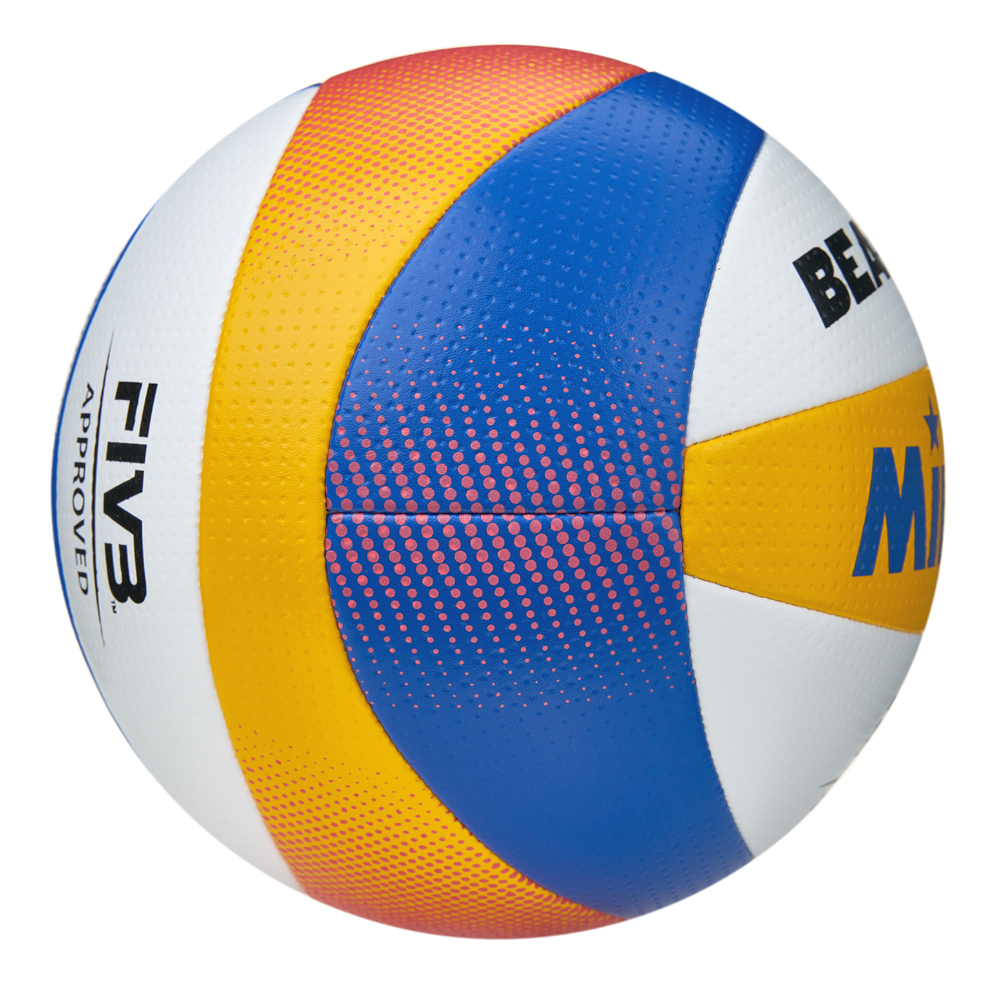 Мяч вол. пляжн. MIKASA BV550C, р.5, FIVB Approved, синт.кожа, маш.сшивка, бело-син-жел