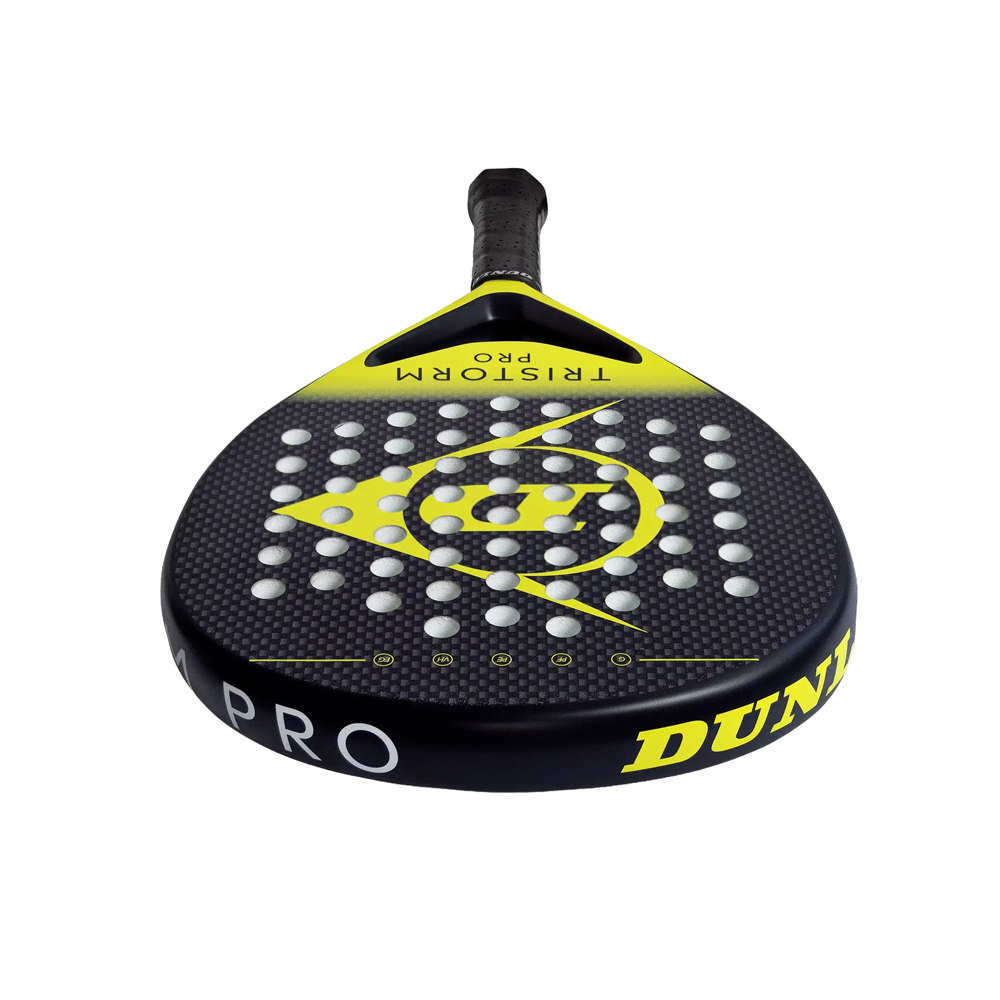 Ракетка для падела Dunlop Tristorm Pro, 10359946, для родв.игроков, стекловолокно, графит, черн-желт