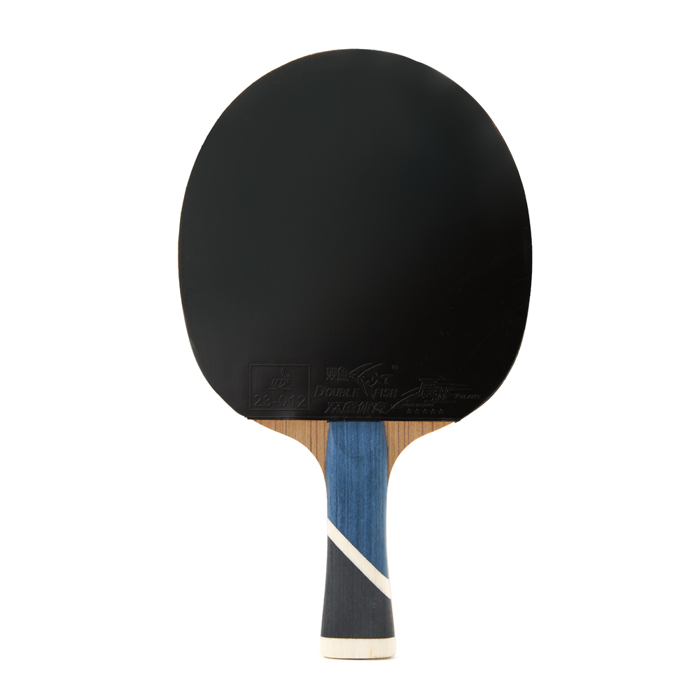 Ракетка для н/т DOUBLE FISH 5A+C, для продвин, ITTF Appr, накл. 2,1 мм, конич. ручка+ 2 мяча V40+мм