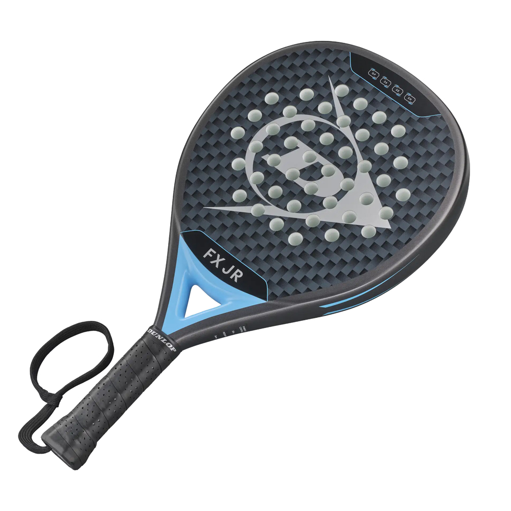 Ракетка для падела Dunlop FX Jr, 10370738, для юниоров, гибрид, графит, черно-голубой