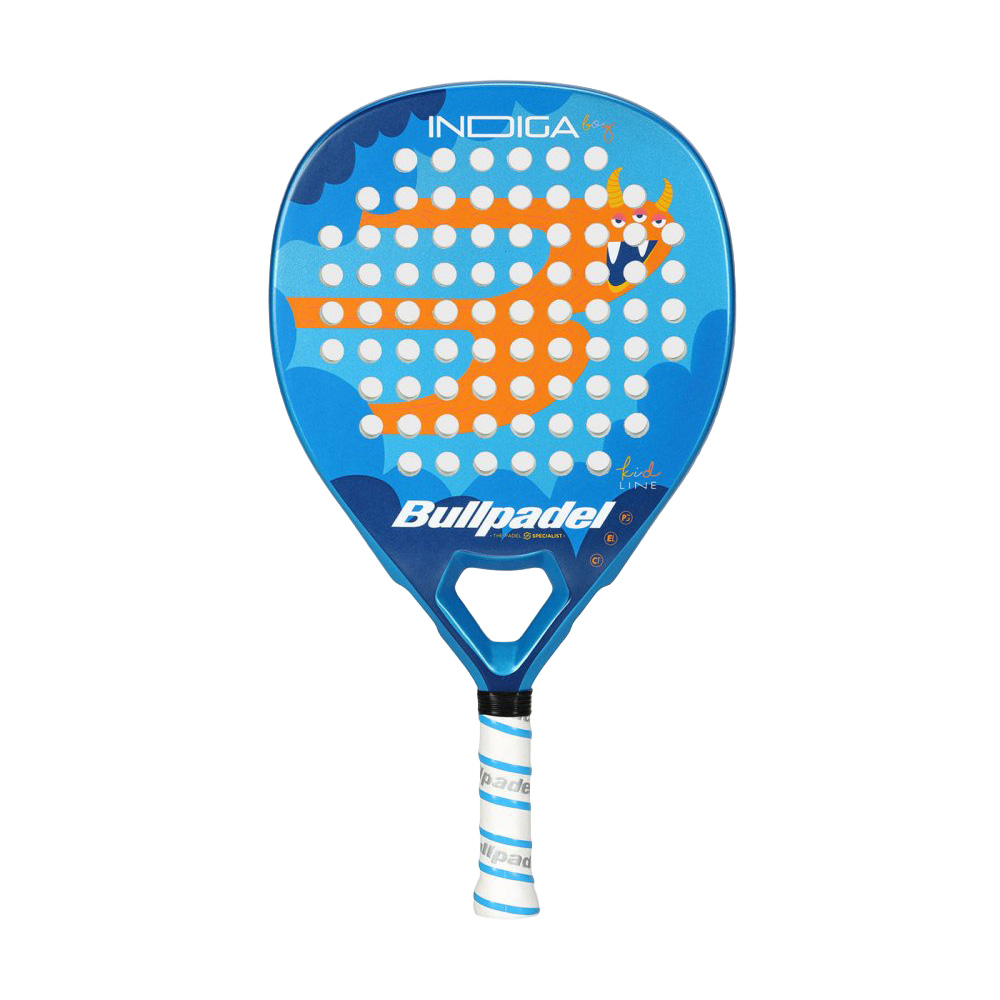 Ракетка для падела BULLPADEL Indiga Jr Boy 26, 494422, для начинающих, стекловолокно,сине-оранжевый