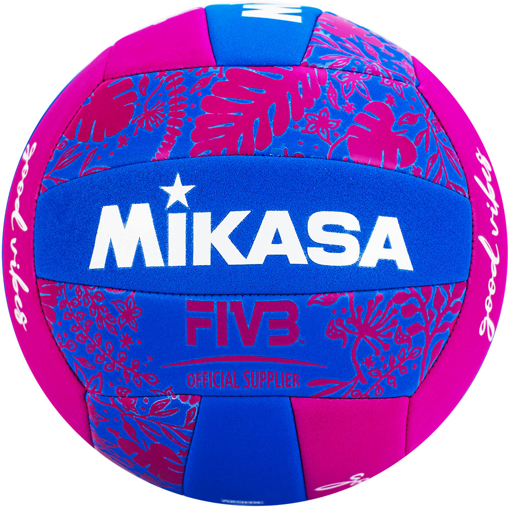 Мяч вол. пляжн. MIKASA BV354TV-GV-BP, синт.кожа (ТПЕ),маш.сш.,18 панелей, бут.кам, сине-розов