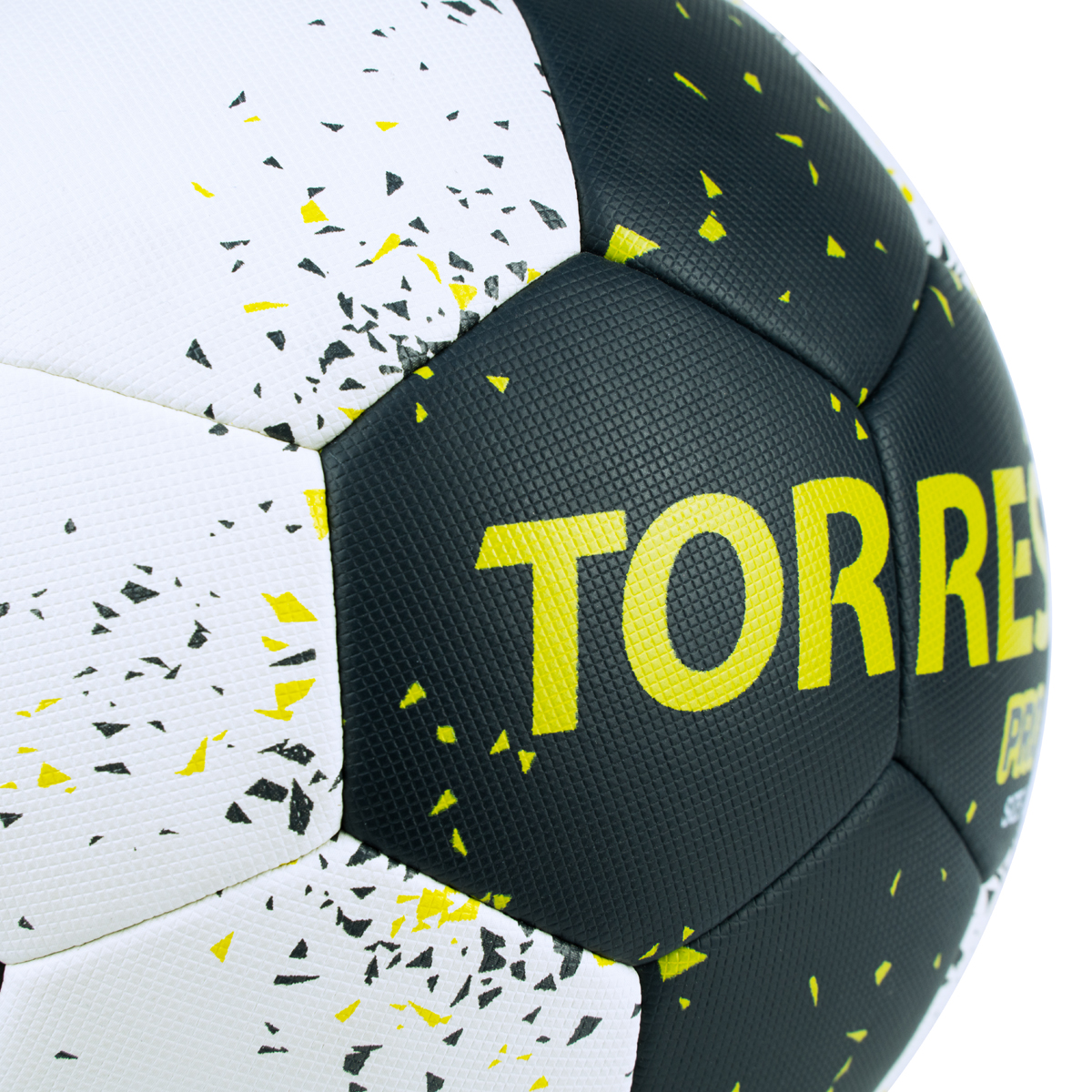 Мяч ганд. TORRES PRO, H32163, р.3, ПУ, 4 подкл. слоя, гибрид. сшивка, черно-бел-желт