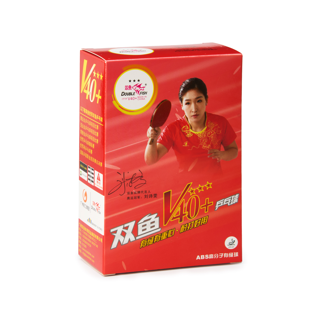 Мяч для наст. тенниса DOUBLE FISH 3***, V111F, диам. V40+мм, ITTF Appr,плаcтик,упак.6 шт, белый