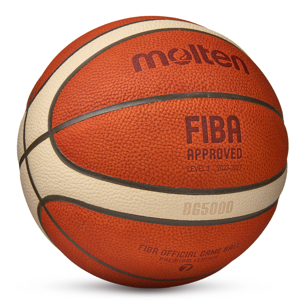 Мяч баск. MOLTEN B7G5000 р.7, FIBA Appr,12 панелей, нат.кожа, бутил. камера, кор-беж-чер