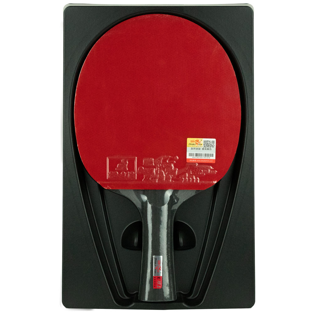Ракетка для н/т DOUBLE FISH Black Carbon King Racket 3***, для професс.,ITTF Appr.,накл.2,1,мм