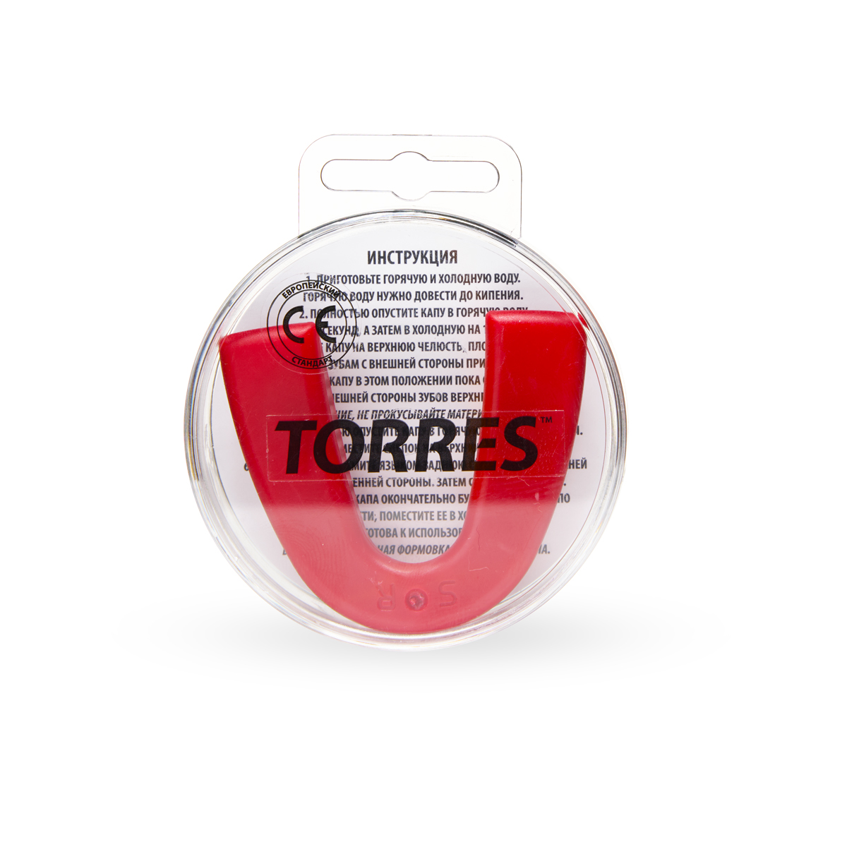 Капа боксерская TORRES, PRL1023RD, термопластичная, евростандарт CE approved, красный