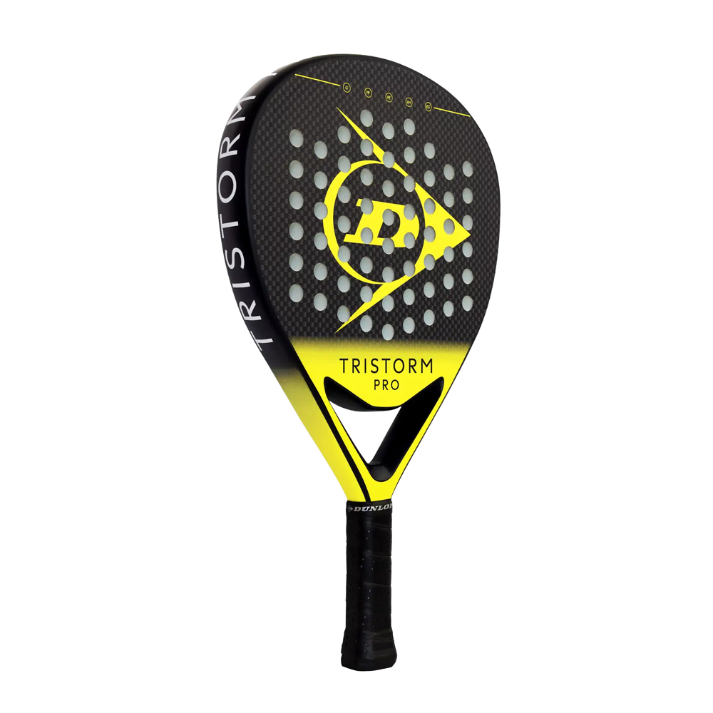 Ракетка для падела Dunlop Tristorm Pro, 10359946, для родв.игроков, стекловолокно, графит, черн-желт