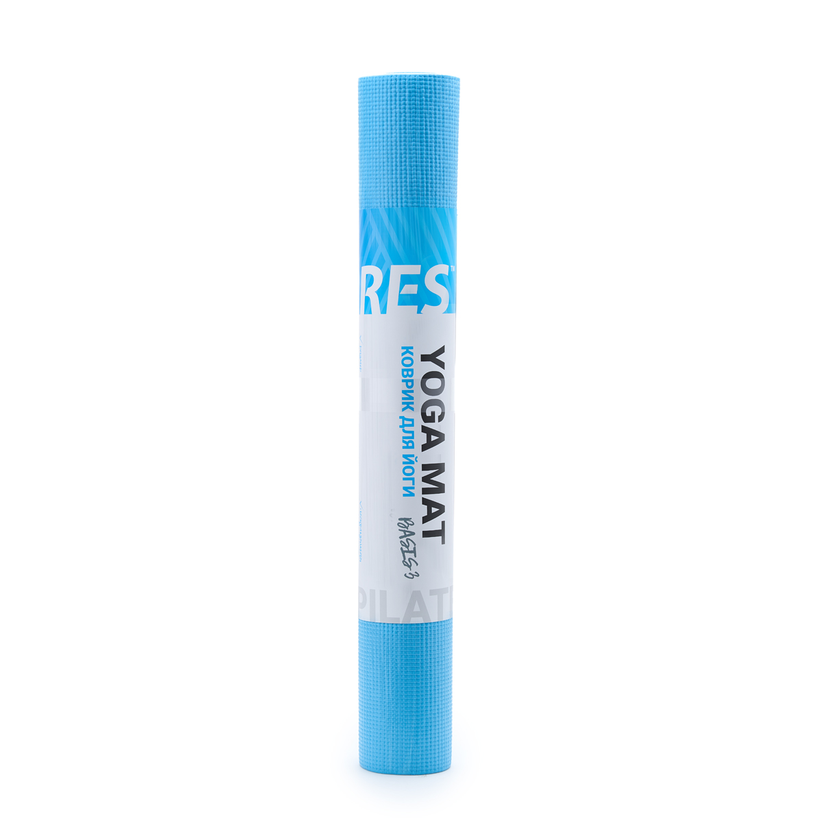 Коврик для йоги TORRES Basis 3, YL10023, PVC 3 мм, нескользящее покрытие, голубой
