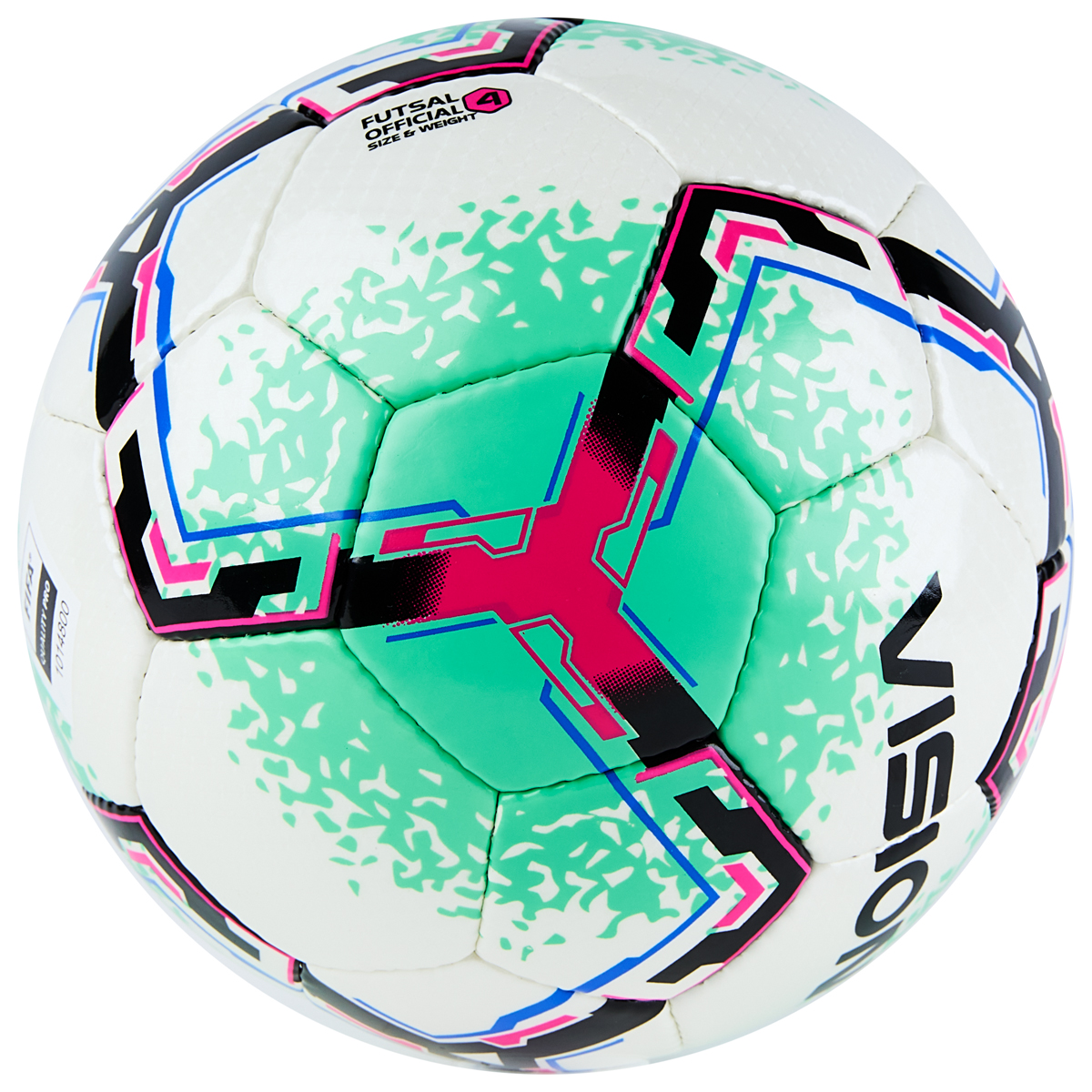 Мяч футзал. VISION SALA+, FIFA Quality Pro, FS324084 р.4, 32 п. PU, 4 подкл.сл, руч.сшив.,бело-зелен