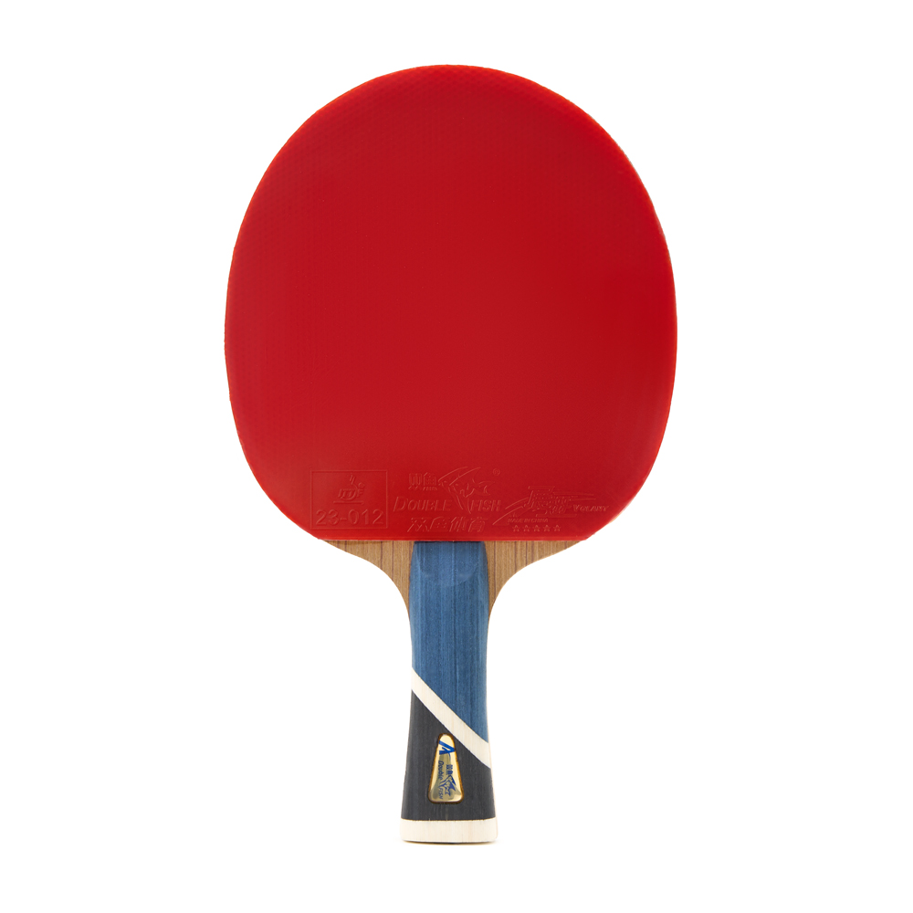 Ракетка для н/т DOUBLE FISH 5A+C, для продвин, ITTF Appr, накл. 2,1 мм, конич. ручка+ 2 мяча V40+мм