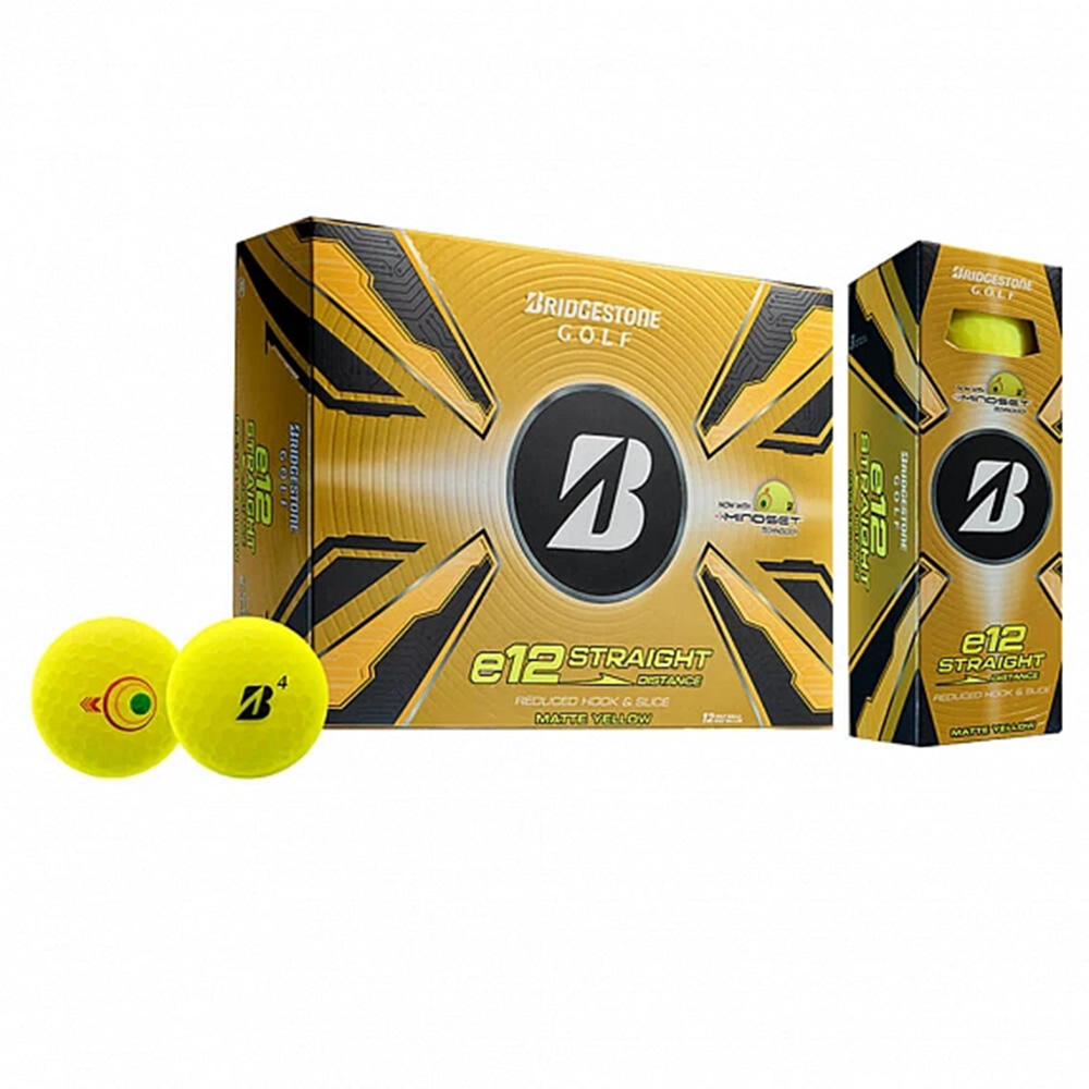 Мяч для гольфа Bridgestone e12 Contact 25 Matte Yellow, BGB5CYX, 3 шт/уп, желтый