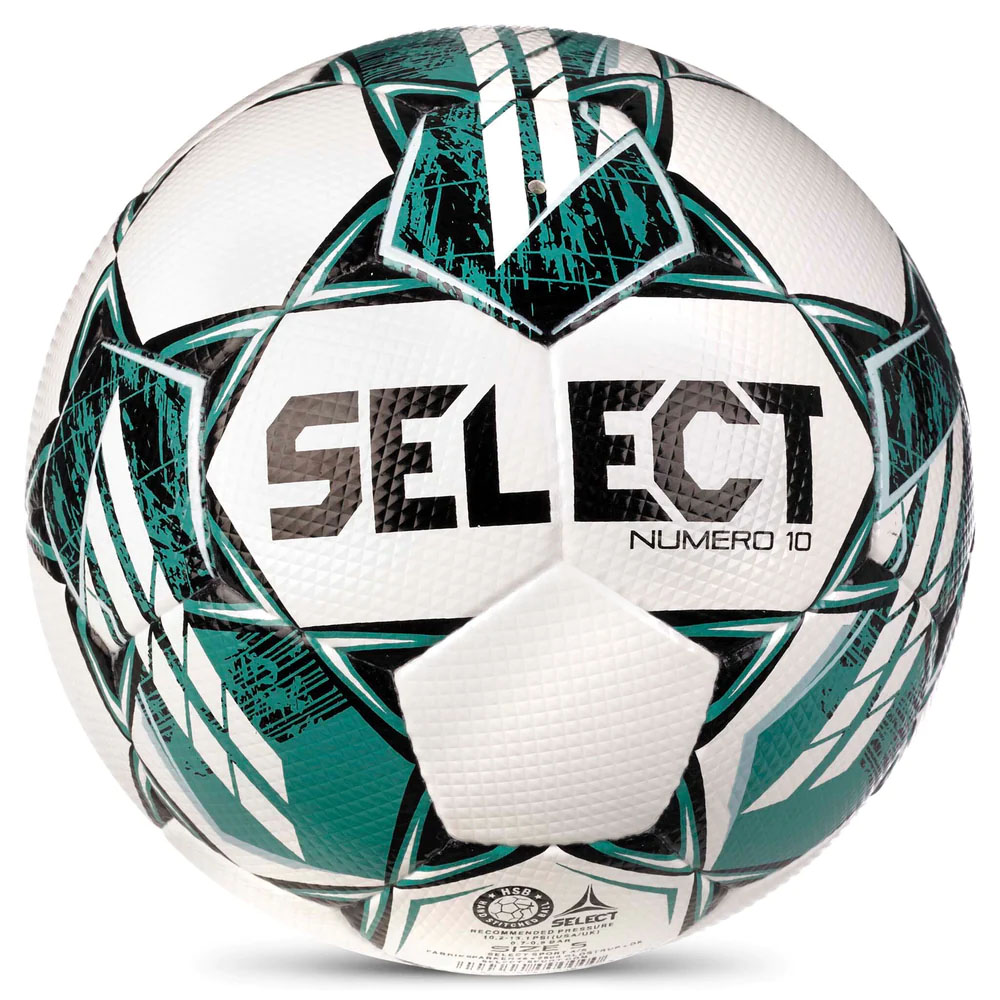 Мяч футб. SELECT NUMERO 10 V23, 0575060004, р.5, FIFA Basic, 32п, ПУ, руч. сш, бело-бирюзовый