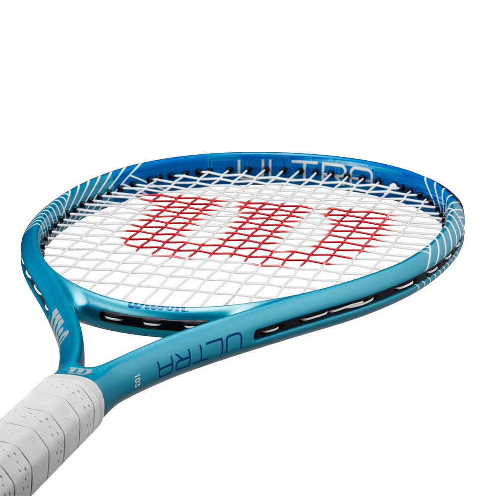 Ракетка б/т Wilson Ultra Power 103 Gr2, WR146910U2, для любителей, графит, со струнами, сине-голубой