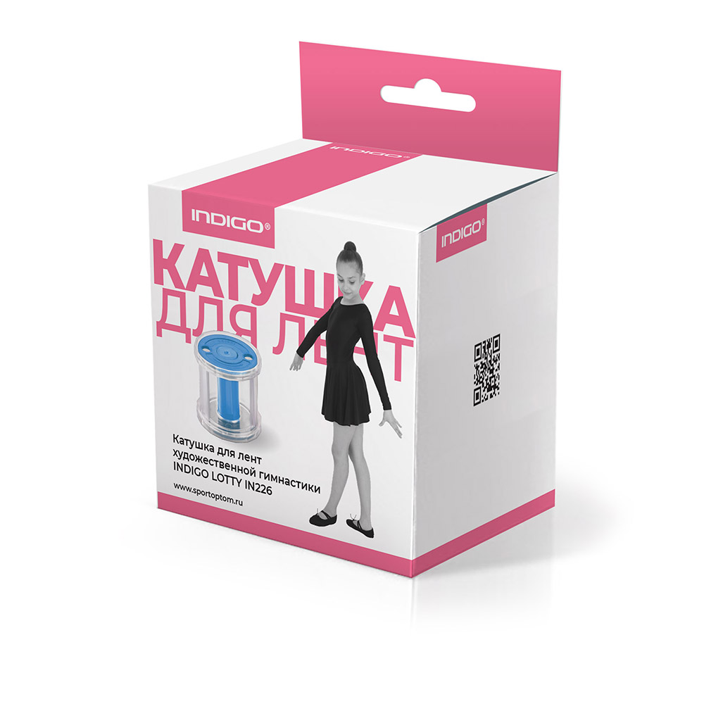 Катушка для лент художественной гимнастики INDIGO LOTTY, IN226-BL, 8см*8,5см, голубой